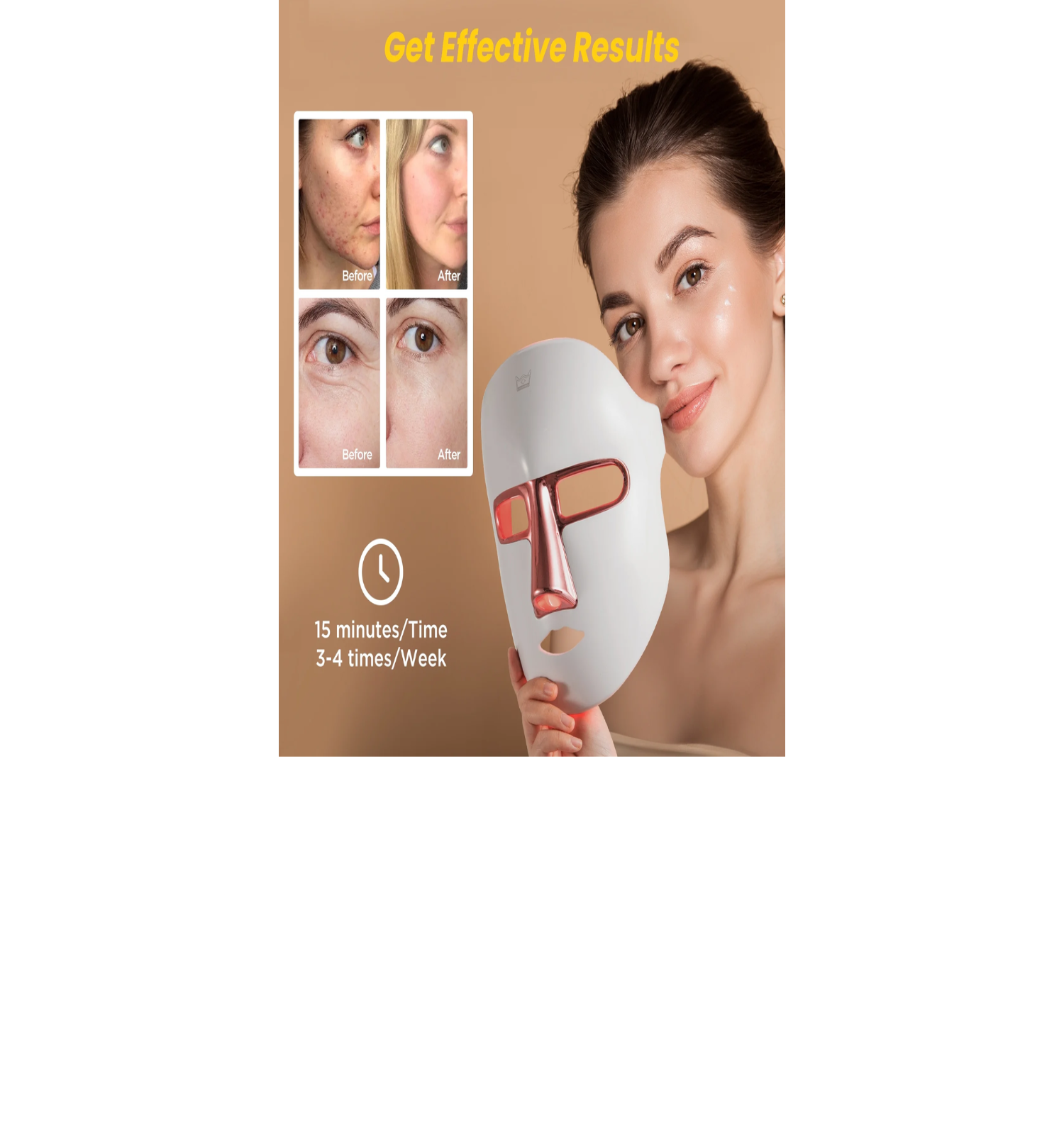 LED Face Mask - 7 Color Light Therapy for Facial Skin Care, Scars & Wrinkle Reduction, Improves Acne Conditions and Overall Skin Care