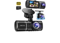 Dash Cam, 3 Channel Dash Cam, 4K+1080P Dash Cam Front and Inside, Triple Dash Cam,Car Night Vision Dash Camera with 32GB Card, HDR, G-Sensor, 24Hr Parking, Front Rear Dash Cam Loop Recording