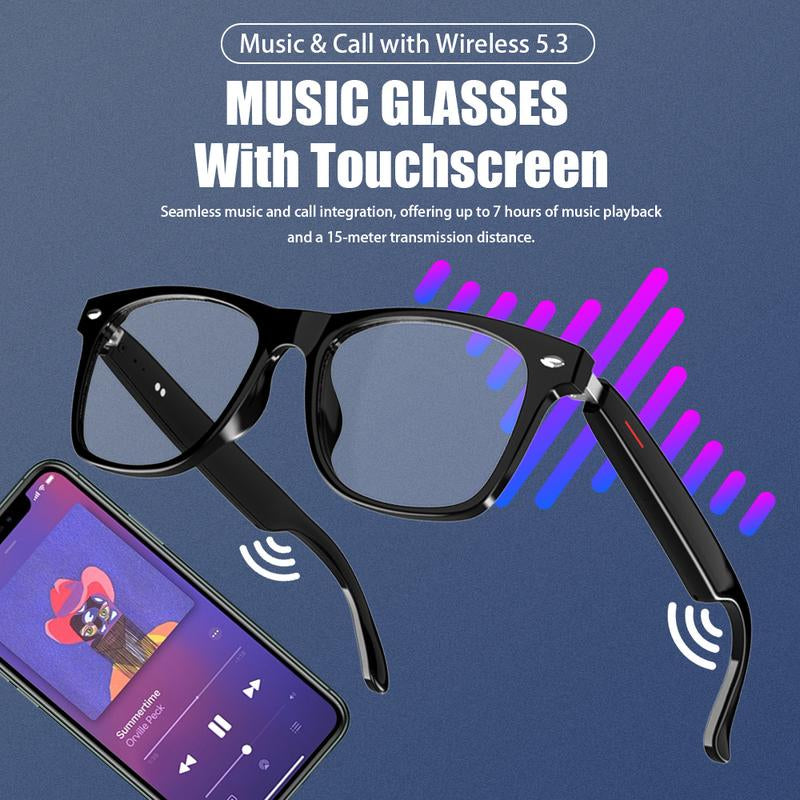 Wireless Smart Glasses, Multifunctional Wireless Smart Glasses Headphones, Fashion Long Battery Life Smart Sunglasses for Driving, Cycling, Outdoor, Smart Glasses for Men & Women Music Playback Smart Glasses Headphone Glasses Smart Bluetooth