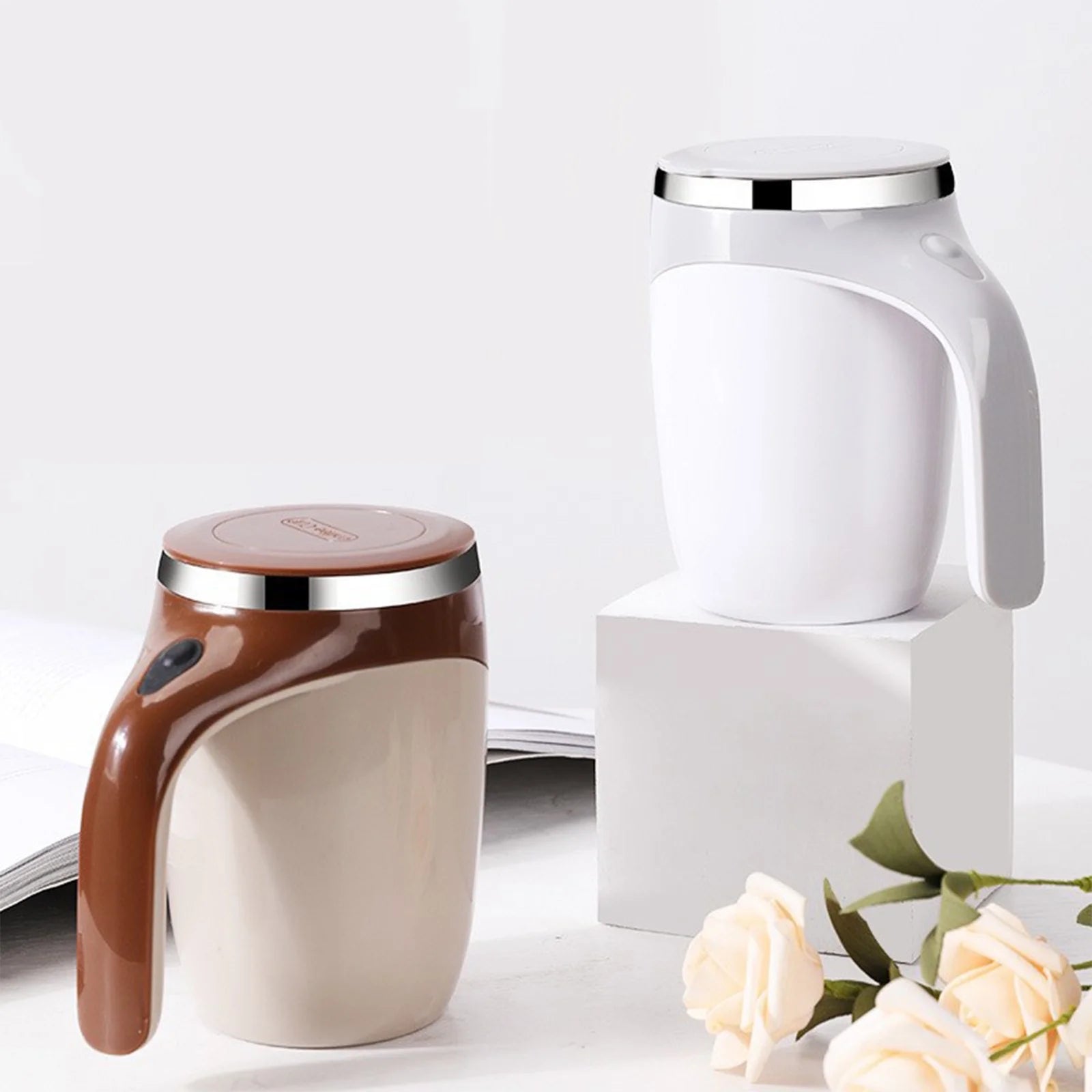 Automatic Magnetic Stirring Coffee Mug, Electric Mixing Cup,Rotating Home Office Travel Mixing Cup，Funny Electric Stainless Steel Self Mixing Coffee Tumbler