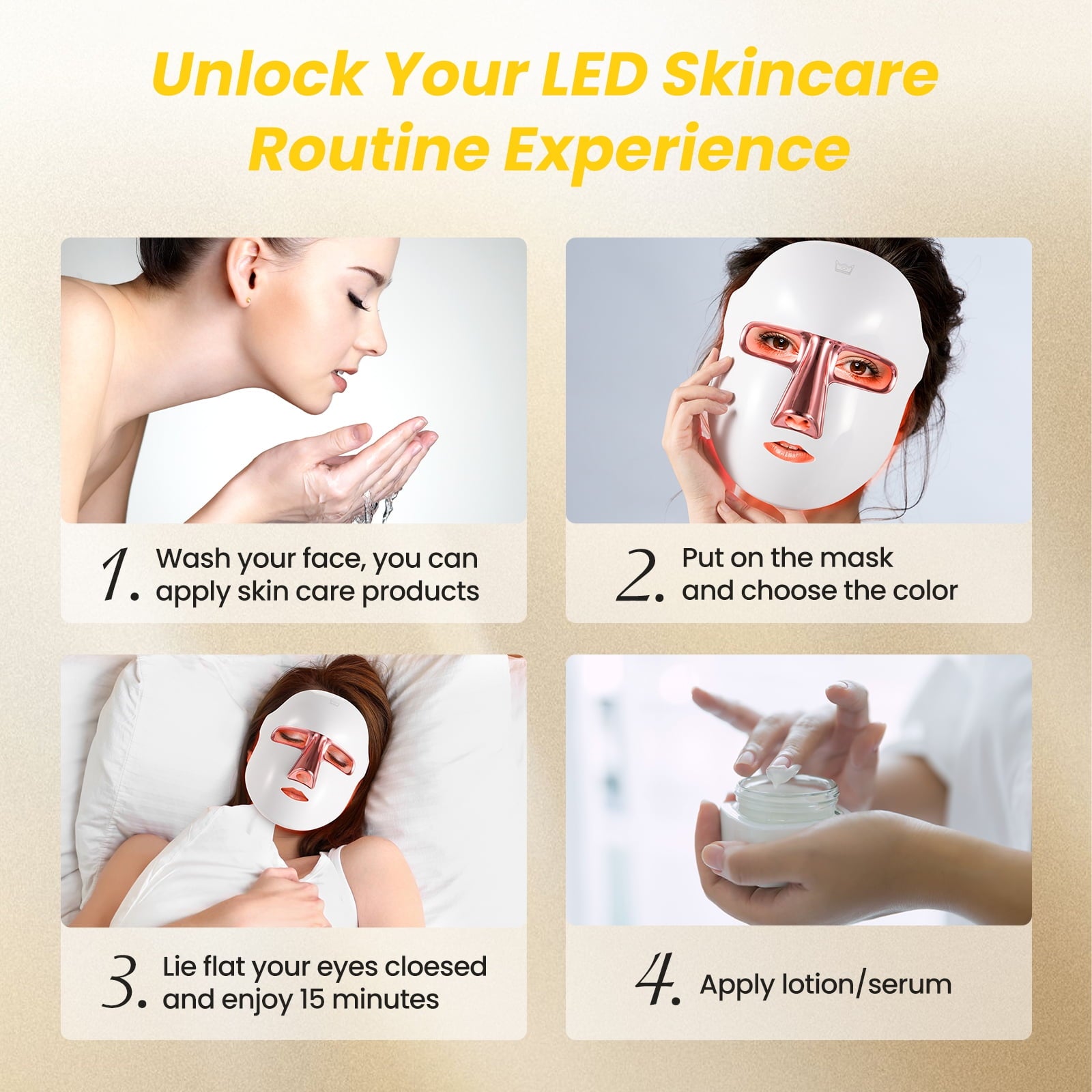 LED Face Mask - 7 Color Light Therapy for Facial Skin Care, Scars & Wrinkle Reduction, Improves Acne Conditions and Overall Skin Care