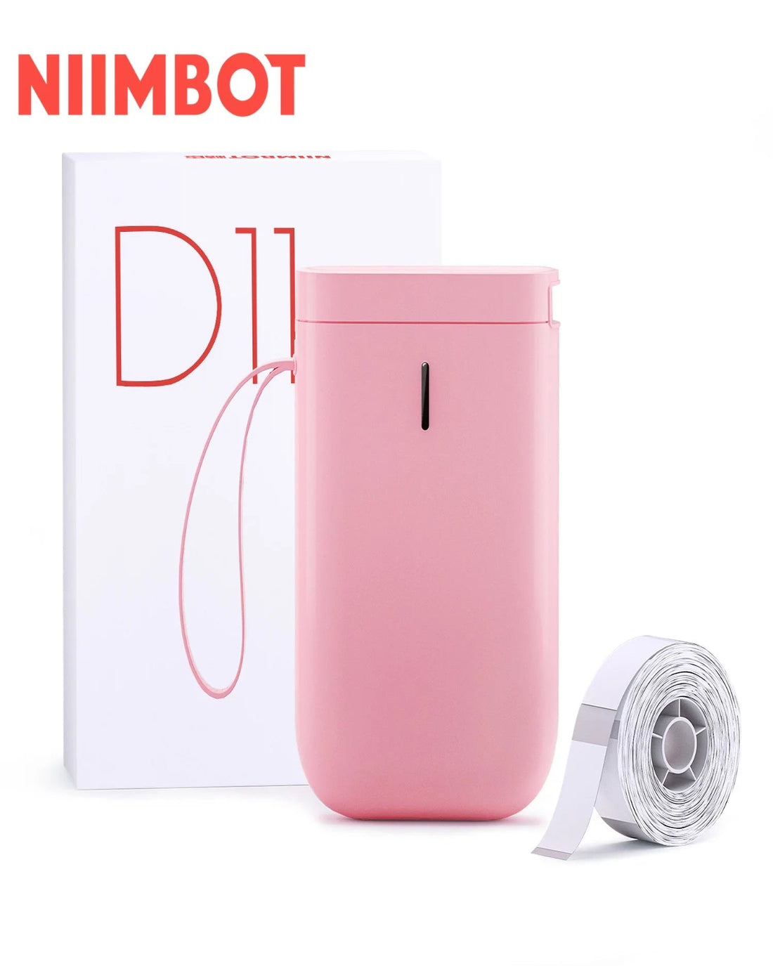 Mini Bluetooth Wireless Label Printer with Tape, Pink