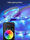 Smart Wifi LED Strip Lights, 50Ft RGB Led Strip Lighting Work with Alexa and Google Assistant, Color Changing Light Strip, Music Sync, LED Lights for Bedroom, Party, New Year, Easy to Install