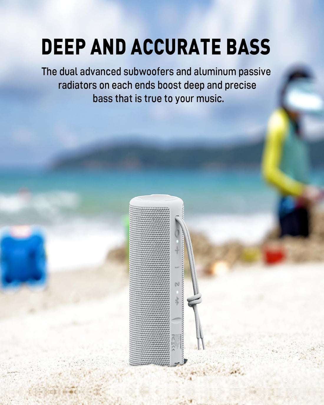 Boombox Portable Bluetooth Speaker Wireless Outdoor Waterproof Speaker - Grey