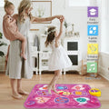 Musical Dance Play Mat, Kids Electronic Dance Pad Toy with LED Lights, 5 Game Modes Dancing Mat Birthday Gifts for Age 3-10 Year Old Girls (Purple)