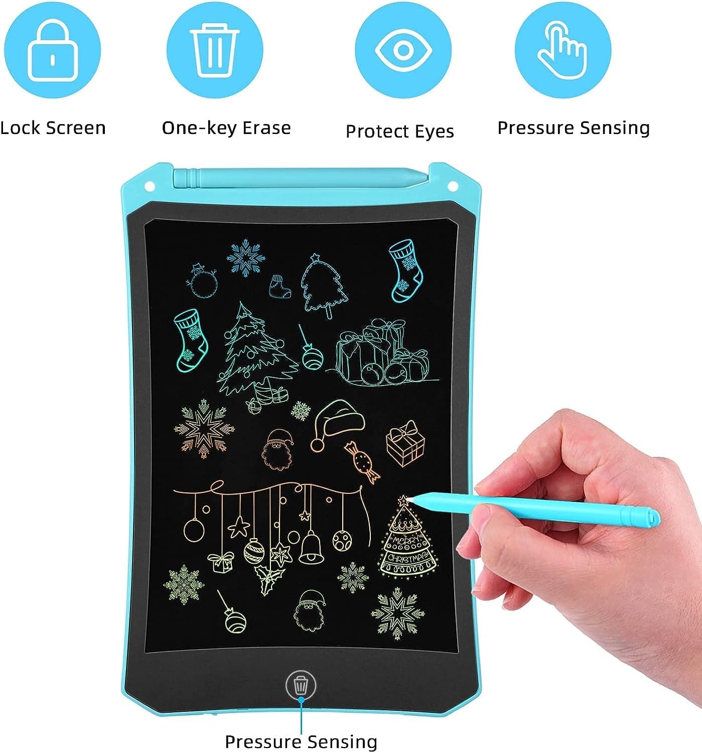 LCD Writing Tablet, 8.5 Inch Colorful Doodle Board Doodle Pad, Drawing Board Drawing Tablets for Kids, Educational Toys Birthday Gifts for Girls Boys Age 3-8 (Blue)