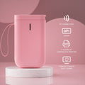 Mini Bluetooth Wireless Label Printer with Tape, Pink