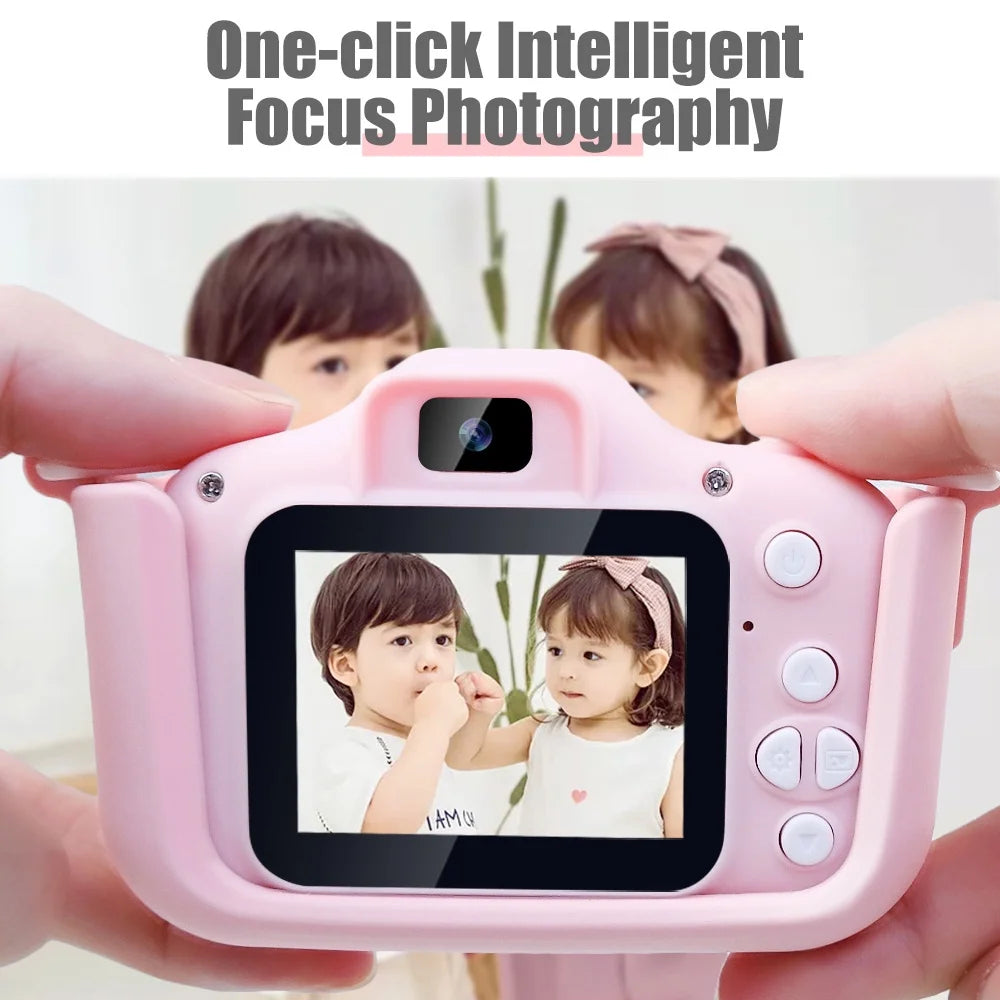 Kids Camera, Digital Camera with 1080P Video, Chritmas Birthday Festival Gifts Selfie Camera for Kids Toddler with 32GB Memory Card, Pink Color