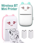 Portable Mini Thermal Printer Pocket Photo Printer Wireless Bluetooth w/ Paper Rolls