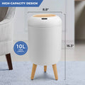 Motion Sensor Trash Can: Touchless, Automatic, Waterproof for Kitchen, Bathroom (White)